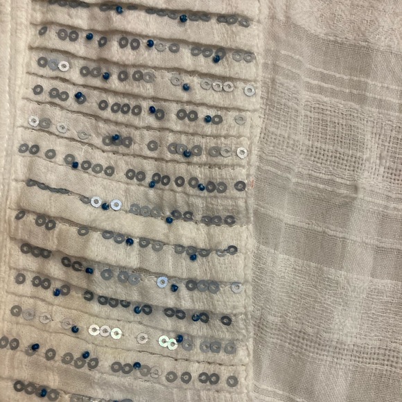 Anthropologie Maeve Ivory Peasant Top Beaded - Picture 5 of 8